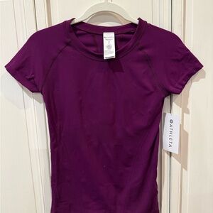 Athleta Women's Short-Sleeve Performance Tee in Deep Purple